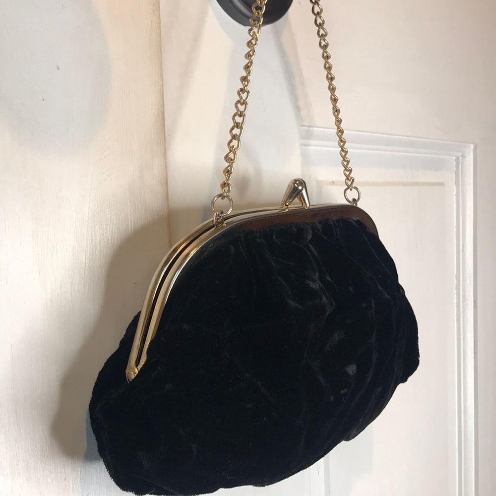 Two Vintage 60’s Elegant Black Women's Handbag Set